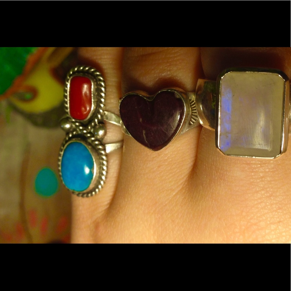 Turquoise & coral pinky ring :)